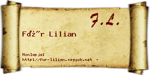 Für Lilian névjegykártya
